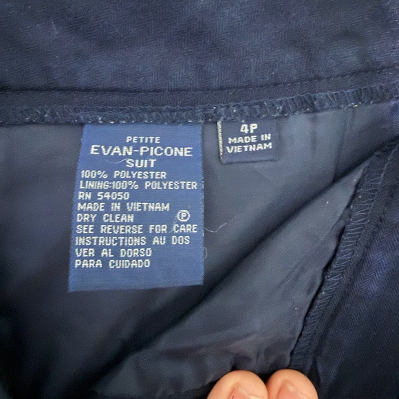 Evan Picone Petite Navy Dress Pants Suit Trousers Women’s 4P Career Workwear - Picture 5 of 5